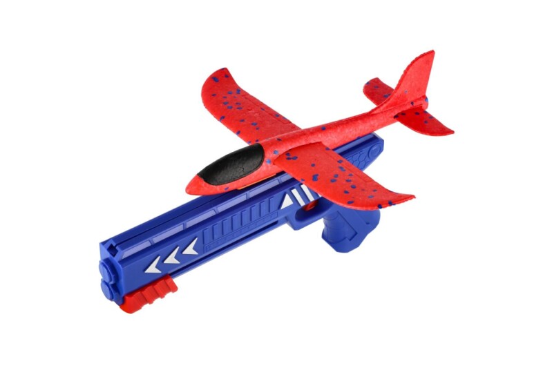 Letadlo vystřelovací pěnové s pistolí 26cm červené